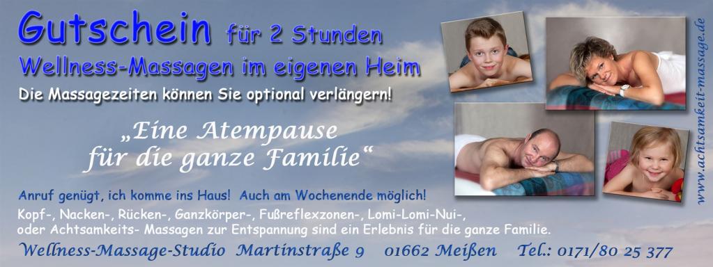 Gutschein Massage / Massage Therapeut Holger Münzberg in Meißen